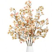 Artificial Cherry Blossom Flowers 4 Pcs Faux Cherry Blossom Stems Faux Silk Cherry Blossom Branches 41'' Fake Flowers Long Stems For Vase Arrangements Home Wedding Table Decor (Pink) KF - Rượu sâm banh - Xem 1