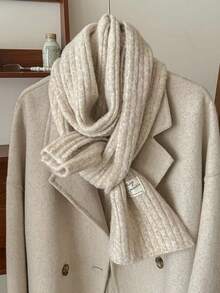 1 chiếc khăn quàng cổ len pha trộn màu trơn ấm áp trang trí đa năng phong cách sinh viên cho nữ, thích hợp cho mùa xuân, mùa thu, mùa đông, ngoài trời, trượt tuyết cho trang phục - Nhiều màu - Xem 10