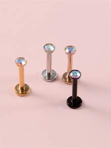 4 件心形设计耳钉 情人节、妈妈、母亲、母亲节、礼物 - 彩色 - 查看 17