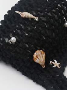 BAILEE Mặt dây chuyền chủ đề đại dương thời trang, giản dị, thiết kế hình bàn tay đan móc rỗng màu trơn, kiểu dáng mở, thích hợp cho du lịch nghỉ dưỡng, phong cách lãng mạn, phù hợp với bàn tay nhỏ nhắn của phụ nữ, du lịch ngoài trời, kỳ nghỉ, phối đồ thường ngày, cũng là một món quà tuyệt vời cho bạn bè và gia đình. - màu đen - Xem 10