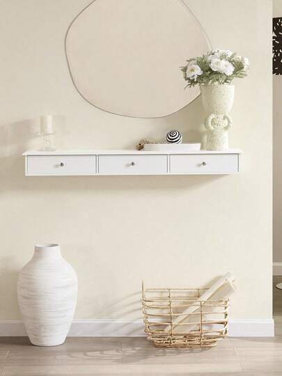 SoBuy FRG43-L Wall Shelf Floating Shelf Wall Storage Unit With 3 Drawers W94 X D15 X H10cm Floating Shelf With Drawers Wall Mounted Shelf With Drawers Wall Shelf With Drawers Floating Drawer Shelf Floating Bedside Table Living Room Furniture