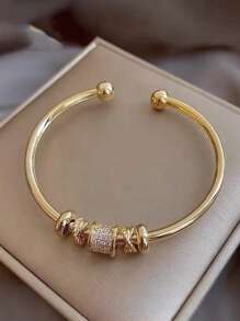 1piece Teen High-End Light Luxury Niche Bracelet With Adjustable Opening Design, Featuring A Slim Waist And Cool Style, As A Hand Jewelry Accessory - Multicolor - View 4