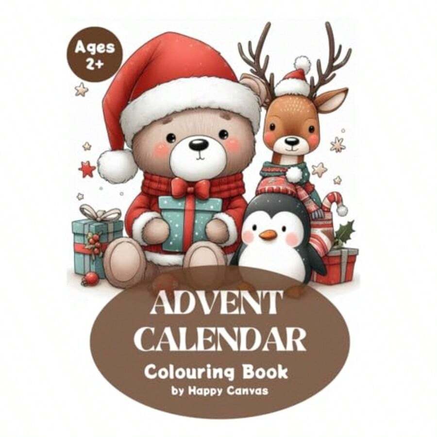 ADVENT CALENDAR Colouring Book For : Christmas With Animal Friends 25 Days Of Advent Colouring Fun