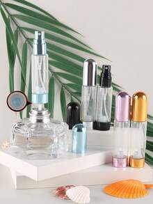 1 件/5 件 5ml 迷你玻璃底可填充香水瓶 - 防漏铝喷雾器 - 便携式细雾喷雾瓶 - 可再填充且易于泵送的设计 - 适合香水、古龙水 - 旅行必备 - 居家、卧室、浴室装饰、旅行配件，适用于婚礼、派对、节日、返校、生日 - 送给爸爸、妈妈、朋友、新年、配饰、趣味礼物 - 彩色 - 查看 7