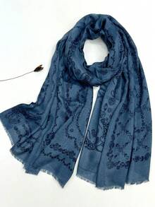 1条轻盈透气流苏披肩，优雅时尚女士真丝围巾，活力波点长款围巾，适合春夏，户外防晒沙滩披肩，多功能头巾