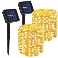 8 种模式 LED 太阳能仙女灯,暖白色太阳能灯串户外防水,104 英尺/72 英尺/39 英尺/12 英尺闪烁灯适用于花园庭院树婚礼,太阳能仙女灯太阳能地面灯太阳能灯户外灯串太阳能户外灯串万圣节圣诞节感恩节礼物 - 1PCS暖白 - 查看 11
