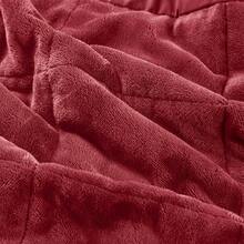 Cozy Twin Blanket, Temperature, Plush To Microfiber Reverse, Box Quilting, Reversible, Soft All - Season, Lightweight Summer Cover Bed, Couch And Sofa, Twin/Twin XL, Burgundy - Burgundy - View 2