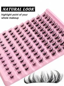 Rikuaild 120片D型卷翘蓬松簇状假睫毛，柔软交叉，妆效自然，适合日常生活、婚礼、约会、派对、音乐节、春季旅行等各种场合。 - D - 查看 5