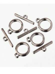 10 sets de cierres de palanca OT, conectores de cierre para hacer collares, pulseras y accesorios de joyería DIY - Pistola negra 1 - Ver 2