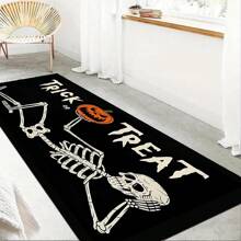 1 件装骷髅印花防滑厨房垫，花卉图案防滑地毯，适用于节日派对装饰，速干地毯，适用于厨房、走廊、浴室、洗衣房、万圣节装饰、家居装饰万圣节派对 - 彩色 - 查看 7