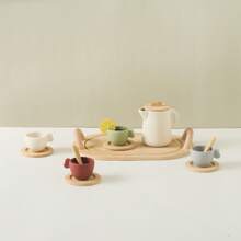 一套逼真的欧式可水洗硅胶餐具玩具套装，社交互动角色扮演玩具，儿童下午茶玩具套装，万圣节、圣诞节、生日礼物 - 彩色 - 查看 7