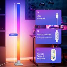 1.5m RGB LED Floor Lamp With Dynamic Lighting Modes, Neon Lights, Wall Mounted Disco Lighting Synchronized With Music For Living Room, Bedroom, Party, USB Powered Smart Floor Lamp With RGB Color Changing, Plastic Lampshade DIY Shape, Suitable For Stage, KTV, Bedroom, Study, Living Room, Wardrobe, Display Cabinet, Showroom, Store, Gallery, Corridor, Dining Room, Clothing Store, Bar - Floor-standing Atmosphere Lamp DIY RGB Dimmable - View 11