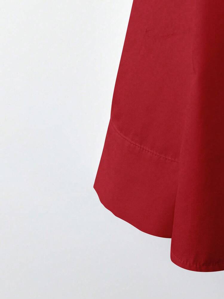 Camisa de cuello en V para mujer Freeform, elegante y versátil para primavera, verano, otoño e invierno, adecuada para ir al trabajo, negocios, casual y vacaciones. Se recomienda elegir una talla talla grande pequeña debido al ajuste oversize, estilo coreano - Rojo - Añade 6