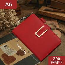 A6/200 Seiten Notizbuch mit PU Vintage Einband, U-förmiger Schnalle, Stifthalter, Softcover, Lesezeichen, geeignet für Büro, Zuhause, Schule mit personalisiertem Softcover und Lesezeichen - perfekt für Geschäftstreffen und Collegeleben