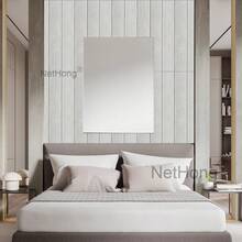 NetHong 3D Textured Wood Plank Wall Sticker - Realistic Gray Weathered Finish - White Oak - View 2