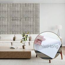 NetHong 3D Textured Wood Plank Wall Sticker - Realistic Gray Weathered Finish - Gray Wood Grain - View 4