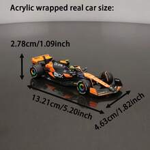 Burago 1 件 1:43 比例压铸 F1 系列 - 迈凯伦 F1 车队 MCL38 2024 年迈阿密大奖赛，由 4 号兰多·诺里斯 / 81 号奥斯卡·皮亚斯特里驾驶，合金材料，逼真复制品，两种包装选择：带驾驶员头盔模型的亚克力展示盒 / 普通纸板盒，收藏品，赛车爱好者的高端礼物，万圣节、圣诞节、生日、家居装饰 - 多色 - 查看 5