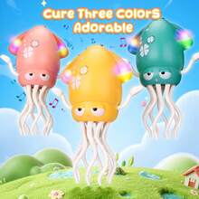 Magic Electric Dancing Octopus Toy With Led Light And Music,Playful Automatic Evasion Crawling Dancing Octopus With Fishing Rod,Smart Tentacle Explorer Dancing Squid Toy Tummy Time Baby Toys