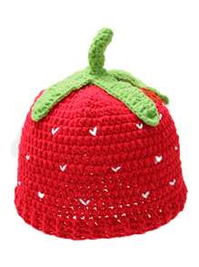 1 件女士手工钩针草莓图案渔夫帽，波西米亚风格镂空荷叶边可爱针织帽，透气可折叠休闲嘻哈帽 - 紅色 - 查看 18