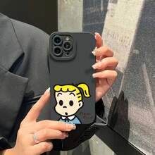Funda para teléfono Harada Shu Girl Black Eyes Matte TPU Phone, compatible con 16E/15 Pro/14 Plus/13/12/11/8 Plus/Xs/Xr, con un lindo diseño de dibujos animados, simple y de alta gama, adecuado tanto para hombres como para mujeres, con lente en la contraportada. - Colores mixtos 1 - Ver 5