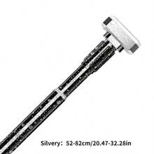 Adjustable Tension Rod - Stainless Steel Material With Plastic Ends, Easy No-Drill Installation, Suitable For Garment Storage And Shower Curtain - Available In Silver, Black, White, Gray Bedroom, Organizer, Home Storage