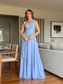 Carolina Blue Serenity Party Dress - 寧靜藍 - 查看 2