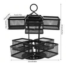 Porte-sachets de thé rotatif noir à deux étages, porte-sachets de thé amovible avec 8 compartiments - Noir - Voir 2