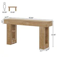 LITTLE TREE 63-Inch Long Console Table, Farmhouse Wooden Sofa Table Behind The Couch, Narrow Entryway Table For Entrance, Hallway, Living Room, Light Walnut - Quả óc chó nhạt - Xem 2