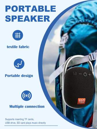 T&G T&G TG321 Portable Wireless Snap Speaker, Excellent Sound Quality, LED Ambient Light, Good Choice For Portable Riding, Outdoor Adventure Speaker, Rechargeable Lithium Battery 500 MAh, Multiple Colors To Pick, Built-In Microphone, Support USB/TF/FM Broadcasting, Gift Recommendation, Outdoor Recommendation