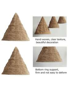 1/3pcs Bohemian Handmade Woven Lampshade Decoration Hanging In The Air For Homestay And Restaurant Decoration Pendant Hemp Rope Lampshade