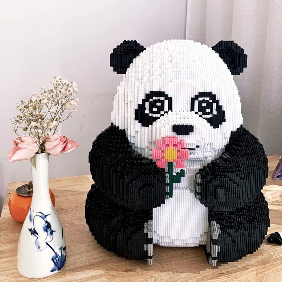 15.000 Stücke großes Bauklötze Spielzeug, Panda Puzzle Spielzeug Dekoration, Erwachsenen Hochschwierigkeits Panda Bauklötze Geschenk, 3D Puzzle Spielzeug Dekorations Geschenk