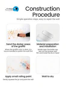 1 件多功能修补漆，防水浴室翻新漆，遮盖划痕，修复瑕疵，多功能墙面漆 - 白色1件裝 - 查看 7