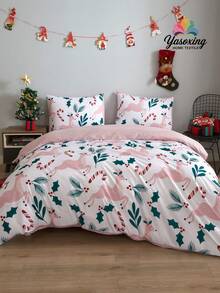 Christmas Elk Pattern Duvet Cover Set Without Filler - Multicolor - View 1