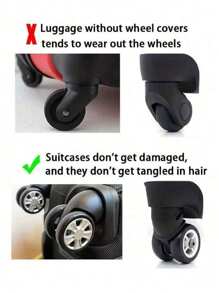 8pcs Corrugated Silicone Wheel Cover, Suitcase Wheel Cover, Pull Bar Suitcase Wheel Cover Cover Noise Foot Cover, Thicker Friction Stronger Shock-Proof Suitcase Wheel Cover, Travel Accessories,Boho Vibes