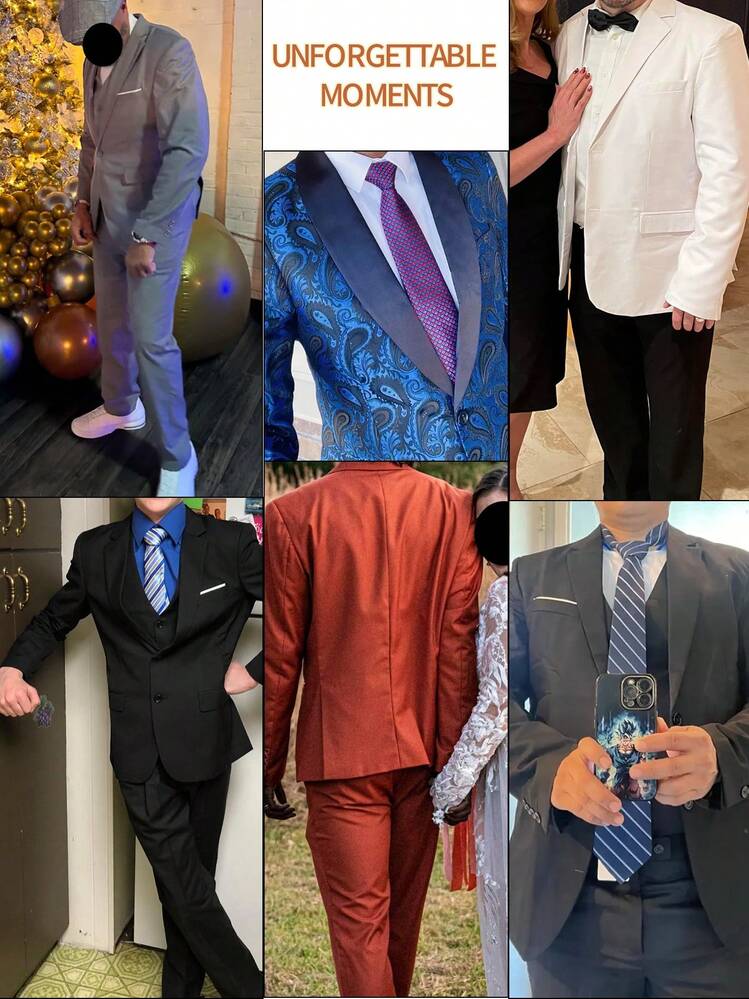Men's Suits 2 Pieces Suit Elegant Solid Slim Fit Gentleman Vest Pants Suit Set For Men Business Commute Wedding Party Prom  Size XS-XXXL Fall Winter Clothes For Men - Royal Blue - View 5