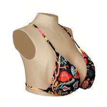 BCDE Cup Natural Style Silicone Fake Chest Mat - Sexy Flower Pattern Black, Hand Wash Breast Implant, Role Playing And Movie Prop, Fashion Swimsuit Accessories, Durable Silicone Material  2025typle - Color 2 - View 1