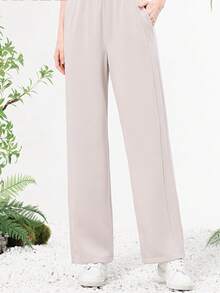 CAMEL CROWN Women's Sports Pants Running Yoga Fitness Pants Breathable Loose Straight Pants Wide Leg Casual Pants - Oak Ash - View 1