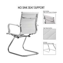 WAHSON OFFICE CHAIRS PU Leather Office Chair Set Of 2 Metal Frame Conference Chair For Meeting Room/Reception Area - White - View 4