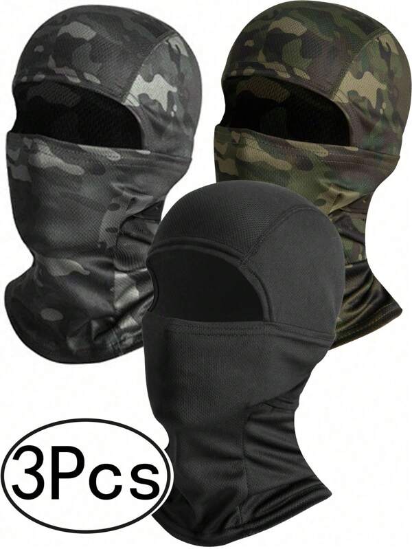 3 Piezas Pasamontañas para Hombres y Mujeres, Pasamontañas Pasamontañas, Máscara Shiesty Protector UV Ligero para Motocicleta y Snowboard