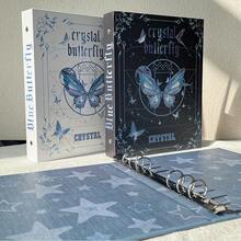 1 件 A5 6 孔活页夹笔记本，蝴蝶设计，多种颜色可选，适合学校、办公室或家庭