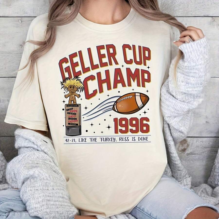 Geller Cup Champ Shirt Moni Vs Ross T-Shirt 1996 Geller Bowl Shirt 42-21 Just Like The Turkey Tk6 - 白色5 - 查看 1