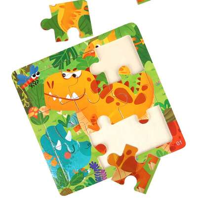 1/4/5/8件套卡通动物恐龙旅行工具鱼拼图玩具，蓝/粉色木制玩具，复活节礼物，派对礼品袋填充物，圣诞节袜填充物，减压玩具，派对小礼物