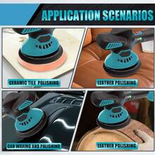 Cordless Car Buffer Polisher Compatible With Makita Battery, Cordless 6 Inch Orbital Buffer With 2 Battery & 6 Speed, 125mm Brushless Motor Car Buffer For Boat, Car Polishing And Waxing - 藍色 - 查看 3