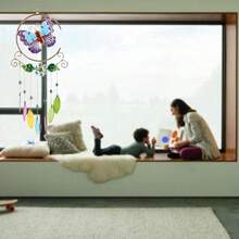 Colorful Butterfly Wind Chimes Garden Glass Wind Chimes For Home Party Festival Decor Garden Decoration Indoor Outdoor Lifelike Butterfly Deep Tone Style