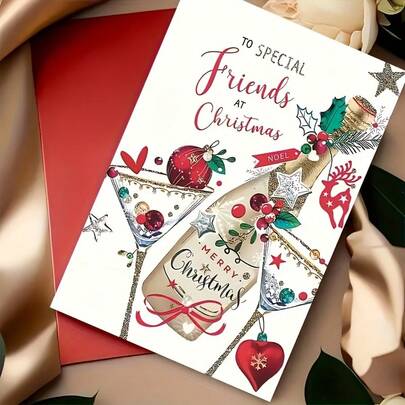 A Special Christmas Card For Your Best Friend, Sibling Or Significant Other - Premium Paper Holiday Greetings With A Festive Design