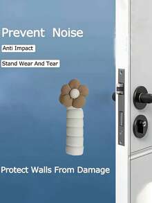 4-1 Pc Light Color Floral Door Handle Protector, Quiet Anti-Collision Door Guard, Static Electric Door Handle Protector To Prevent Damage To Walls And Door Locks, Suitable For Bathroom, Outdoor, Bedroom, Door Handles