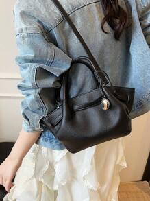 Korean Ins Style Handbag, New Fashion Minimalist Niche Tote Bag, Large Capacity Casual Versatile Shoulder Crossbody Bag