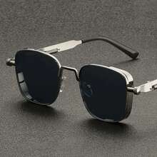 Square Exquisite Fashion Glasses, Suitable For Music Festivals, Street Photography Accessories, Fashionable Frame With Simple And Exquisite Design - màu xanh lá - Xem 2