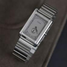 1 件男士高端简约低调方形表盘防水石英手表，休闲日常佩戴
