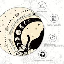 月相星空浴帘套装神秘星座占星术米色新月塔罗牌巫术涤纶浴室窗帘带 12 个挂钩 60x72 英寸防水浴帘可机洗 66x72 英寸柔软浴室浴帘套装带 12 个挂钩 36x72 英寸速干浴帘浴室装饰 - 米色哥德式貓 - 查看 5